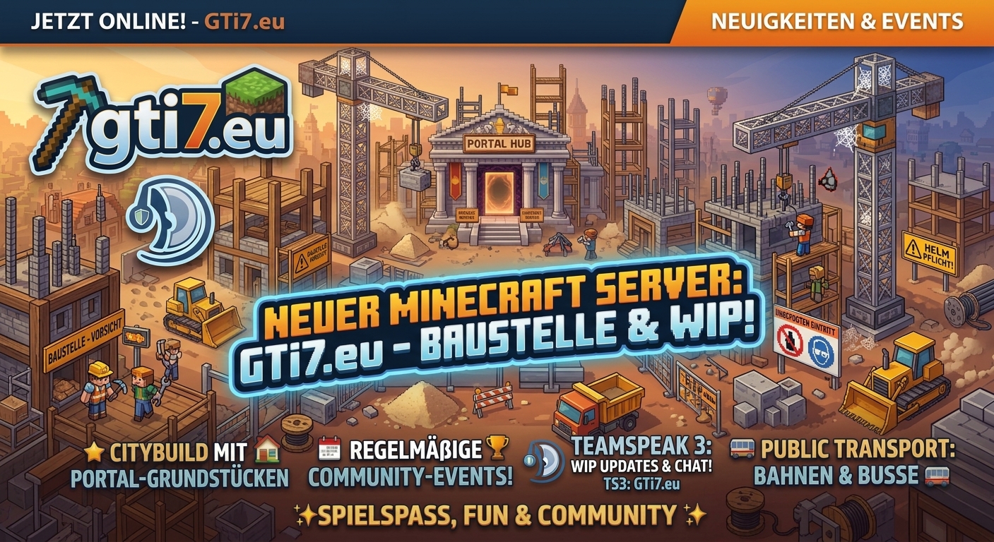 🚧 Bald ist es so weit: Der neue GTi7.eu Minecraft Server entsteht!