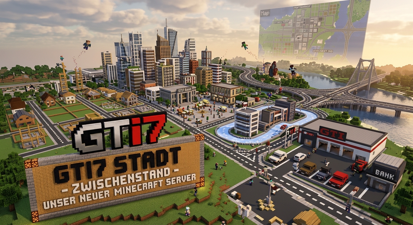 [ZWISCHENSTAND / PROGRESS UPDATE] GTI7 Stadt: Das neue Minecraft-Projekt nimmt Formen an! / Our new Minecraft project is taking shape!